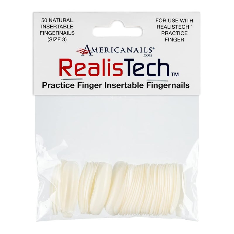 AMERICANAILS .COM Americanails RealisTech Practice Finger Insertable Fingernails 50ct - Image 1
